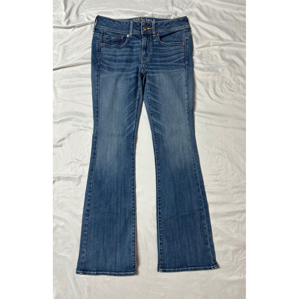 American Eagle Kick Boot Jeans Womens 6 Regular Med Wash Denim Mid Rise Bootcut